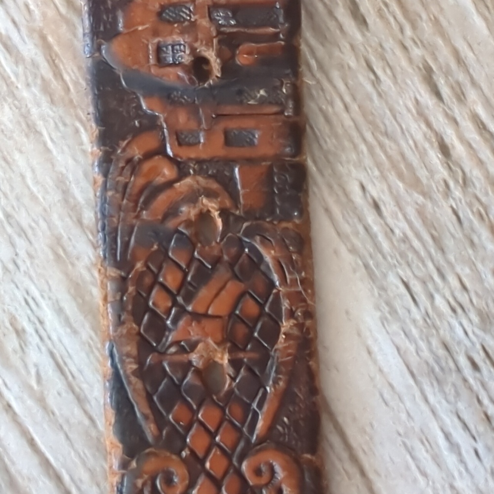 Vintage Hand Tooled Leather Texas Souvenir Belt Alamo Lone Star Flag 32 - Picture 10 of 10